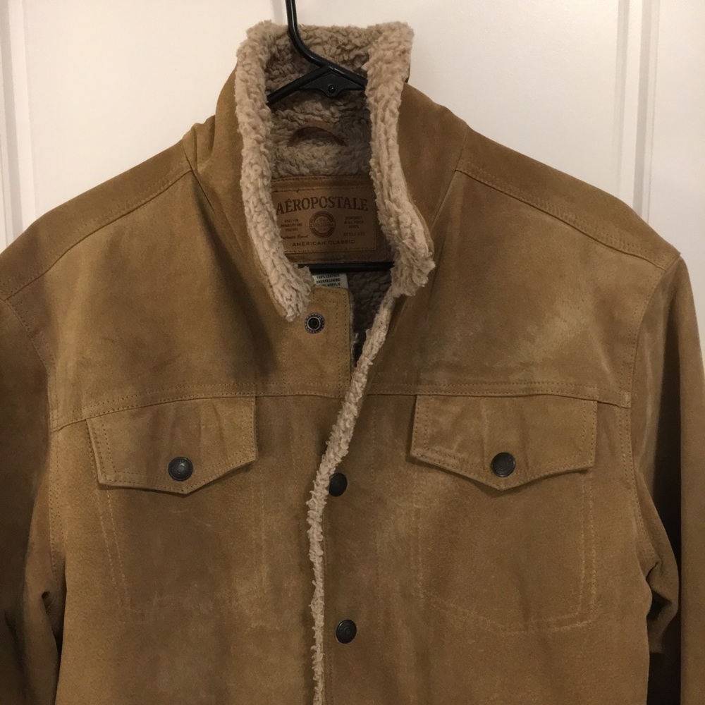 Suede Genuine Leather Trucker Jacket - Aeropostale